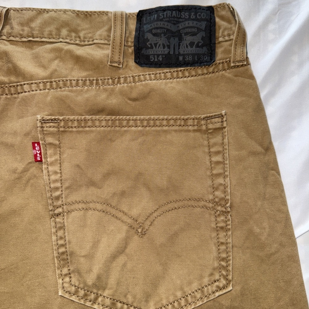 Levis 514 Jeans Mens 38X30 Straight Denim American Casual Beige